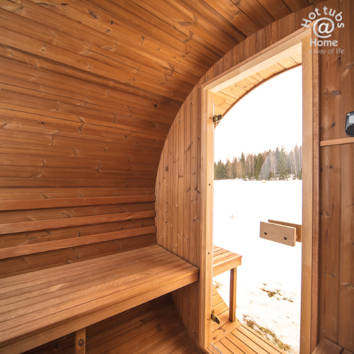 Outdoor Barrel Sauna at Hot Tubs at Home