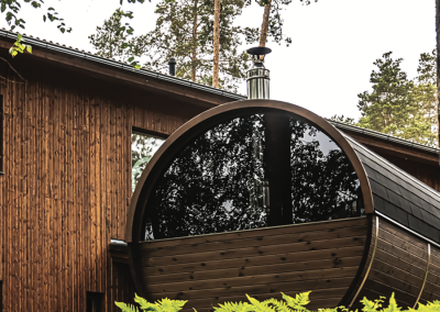 Outdoor Barrel Sauna at Hot Tubs At Home