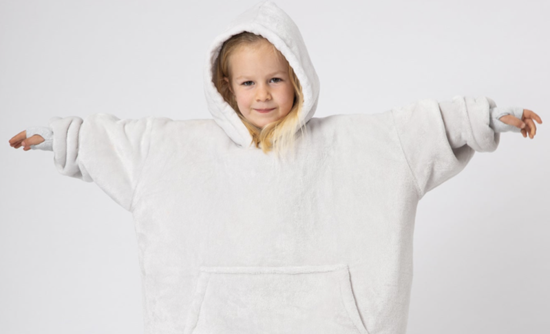 Kids Slouchy Hoodie Dove Grey