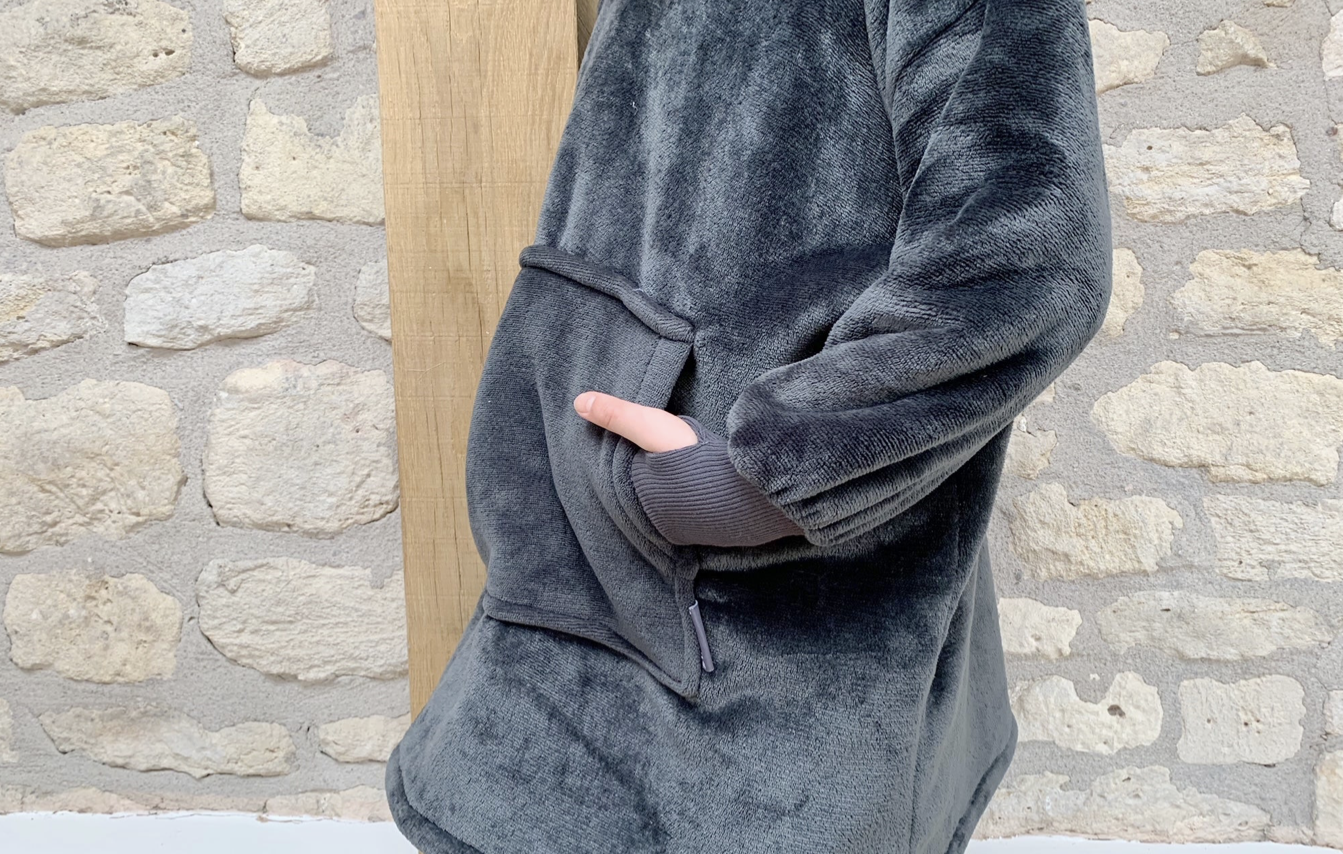 Slouchy Hoodie Kids Slate Grey