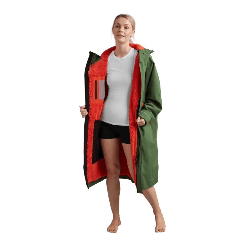 Women's Long Sleeve Waterproof Dry Changing Robe EVO - Forest Green