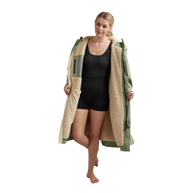 Women's Long Sleeve Waterproof Dry Changing Robe EVO - Sage Green